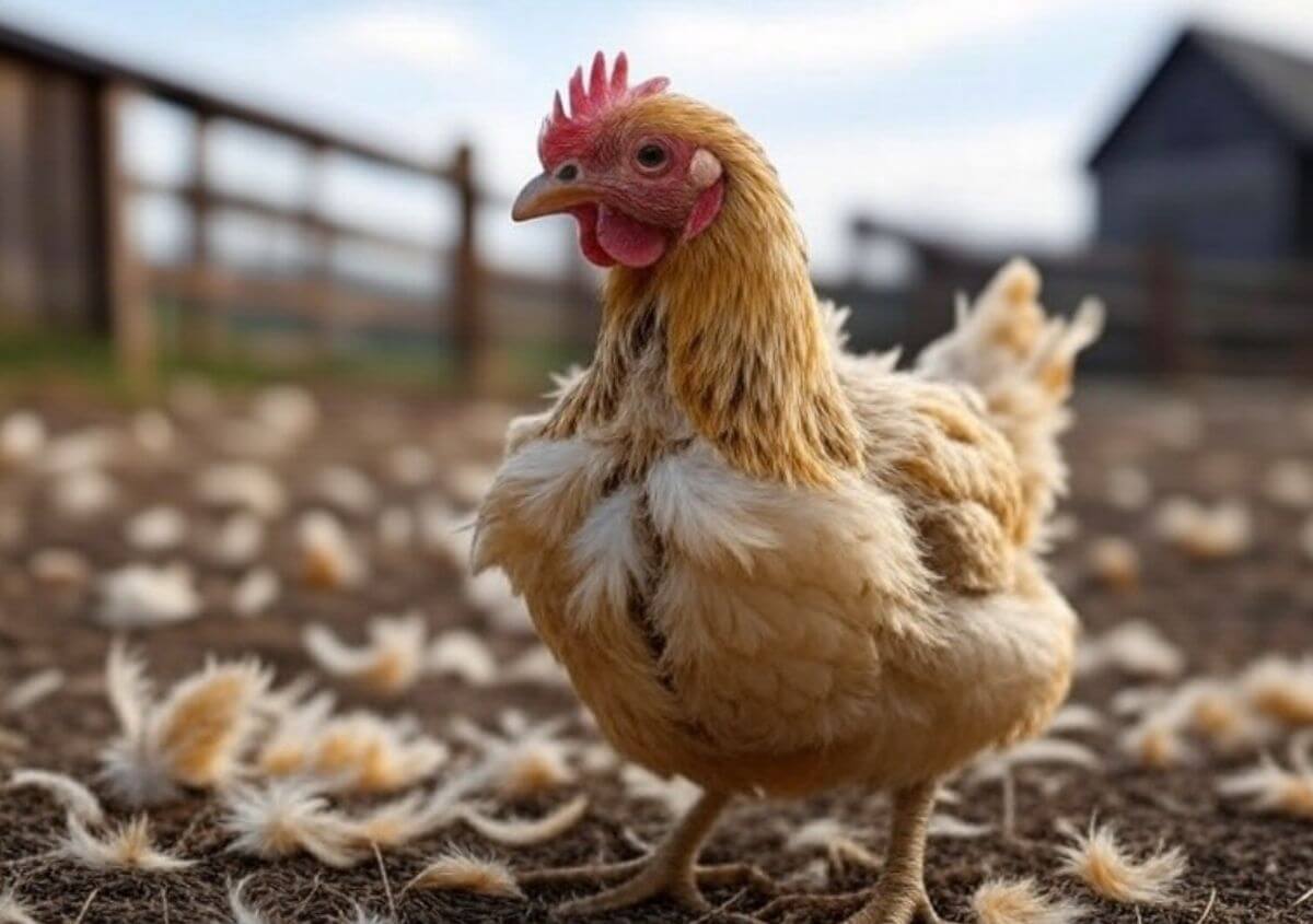 Poule qui perd ses plumes et ne pond plus