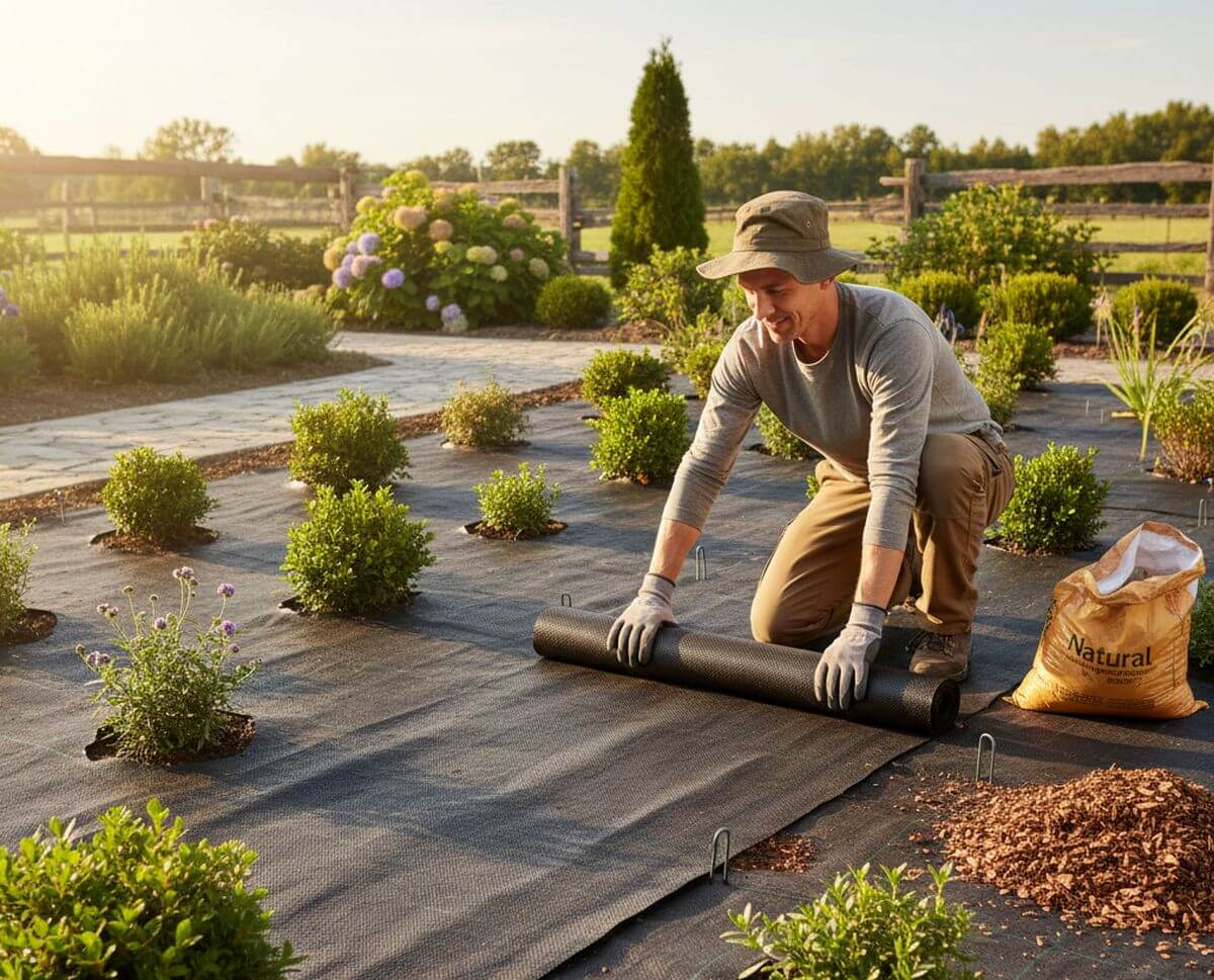 Géotextile ou toile de paillage pour massif guide complet pour un jardin sans herbes
