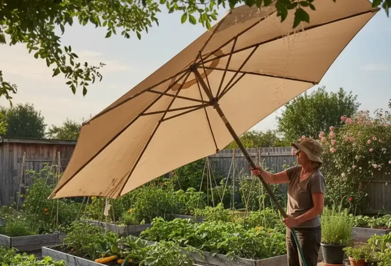 Comment nettoyer un parasol de jardin : étapes simples pour une toile impeccable
